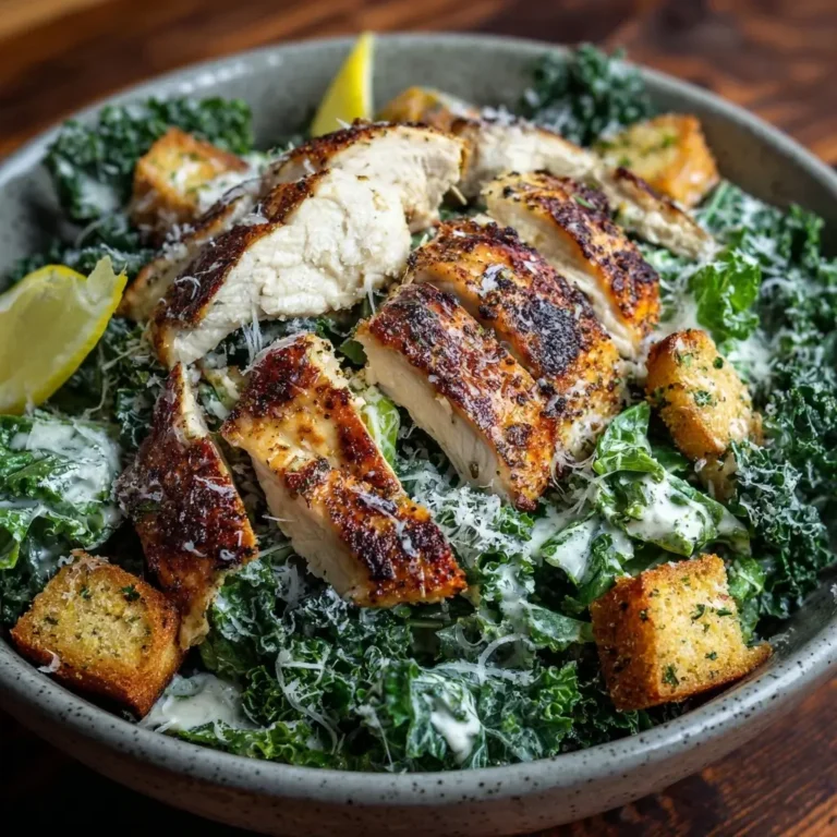 Chicken Kale Caesar Salad