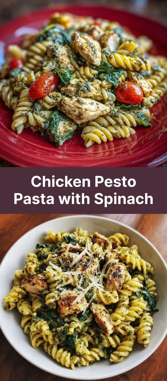 Chicken Pesto Pasta with Spinach