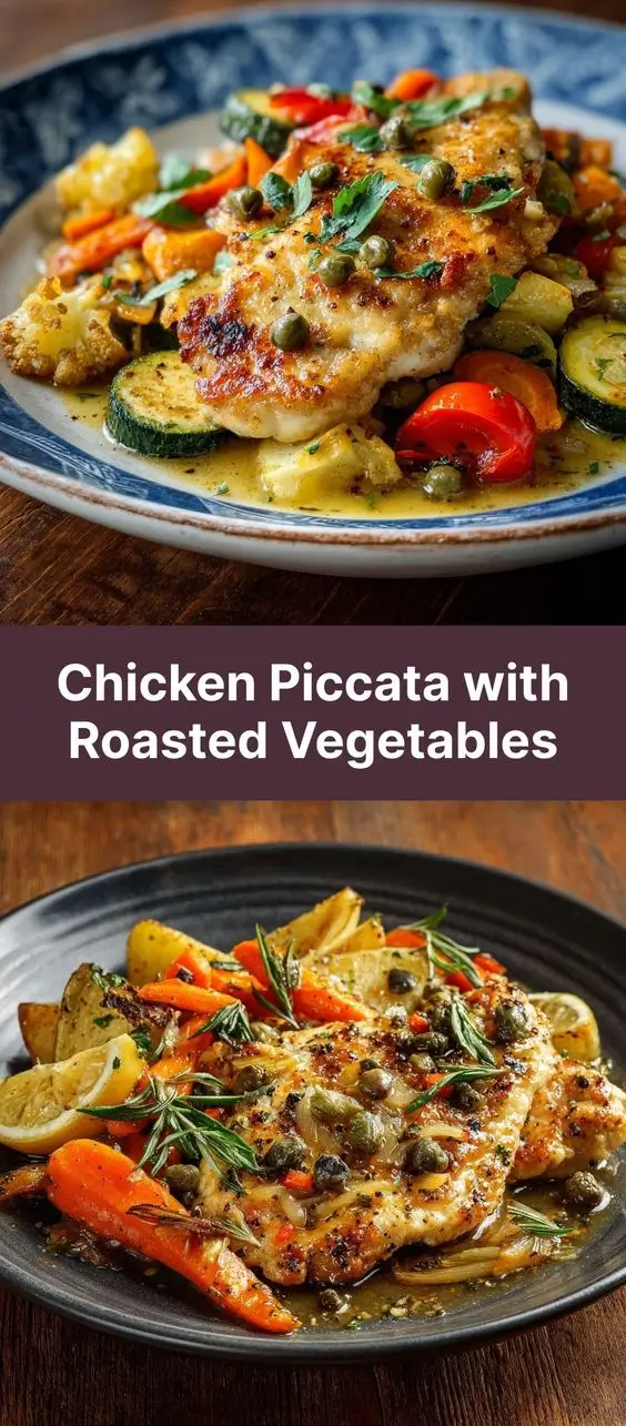 Chicken Piccata with Roasted Vegetables