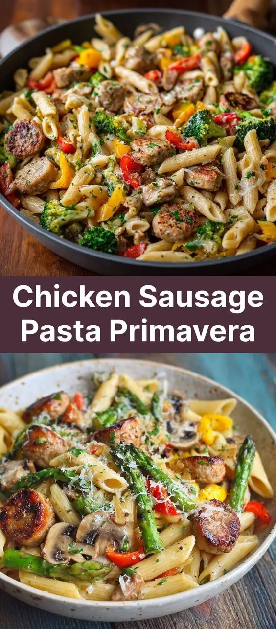 Chicken Sausage Pasta Primavera