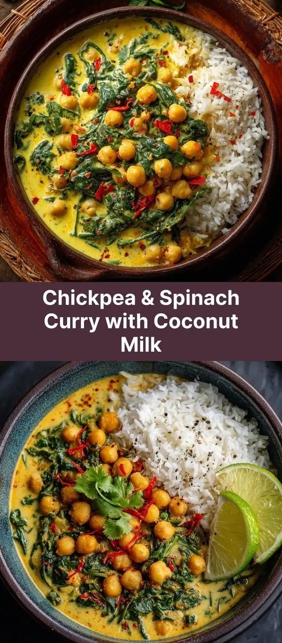 Chickpea & Spinach Curry with Coconut Milk
