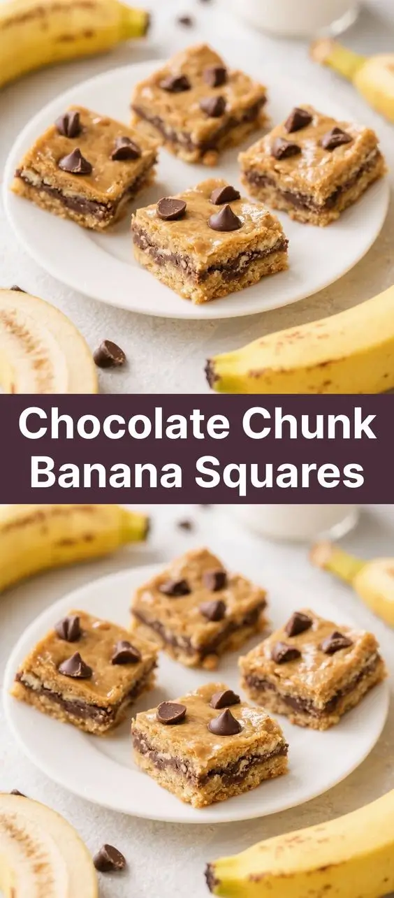 Chocolate Chunk Banana Squares