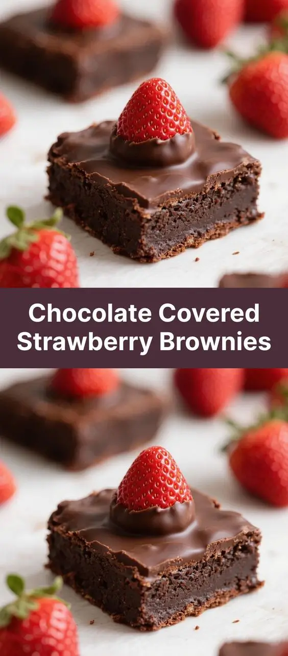 Chocolate Covered Strawberry Brownies