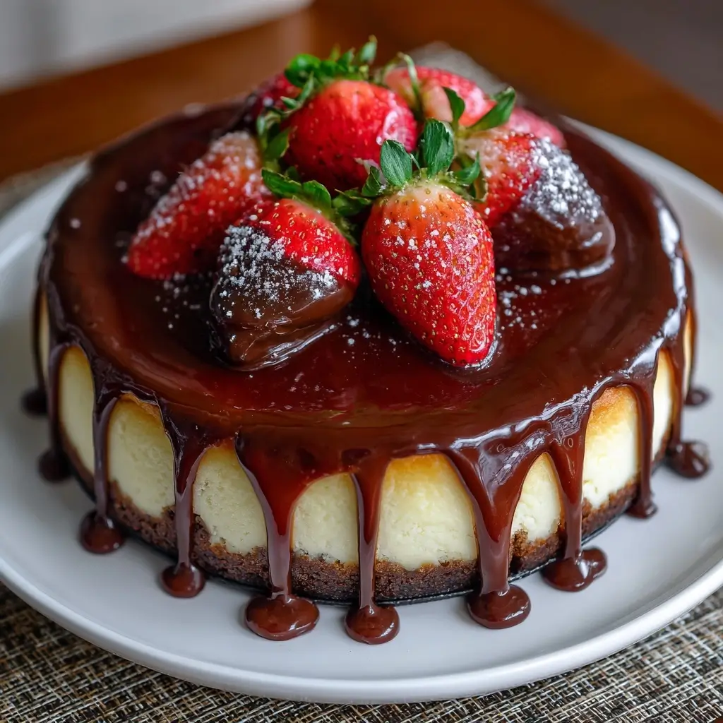 Chocolate Covered Strawberry Cheesecake