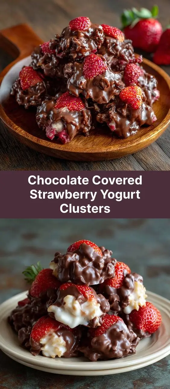 Chocolate Covered Strawberry Yogurt Clusters