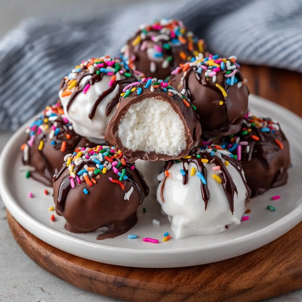 Chocolate Dipped Frozen Yogurt Bites