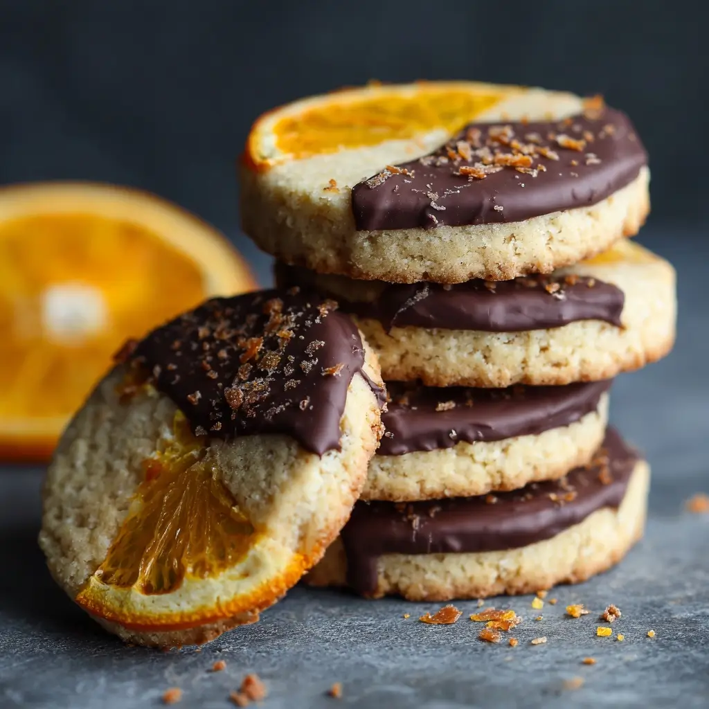 Chocolate Orange Shortbread Cookies