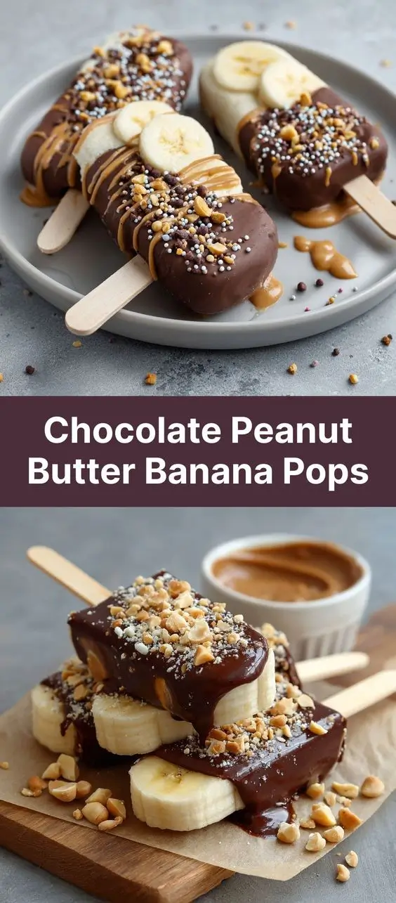 Chocolate Peanut Butter Banana Pops