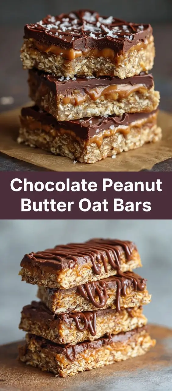 Chocolate Peanut Butter Oat Bars