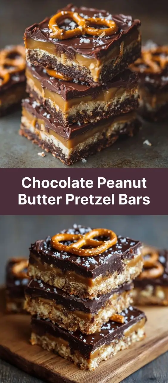 Chocolate Peanut Butter Pretzel Bars