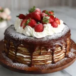 Chocolate Strawberry Crepe Cake