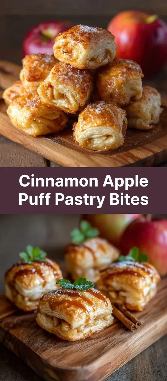 Cinnamon Apple Puff Pastry Bites