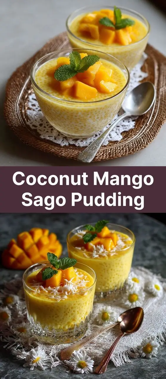 Coconut Mango Sago Pudding