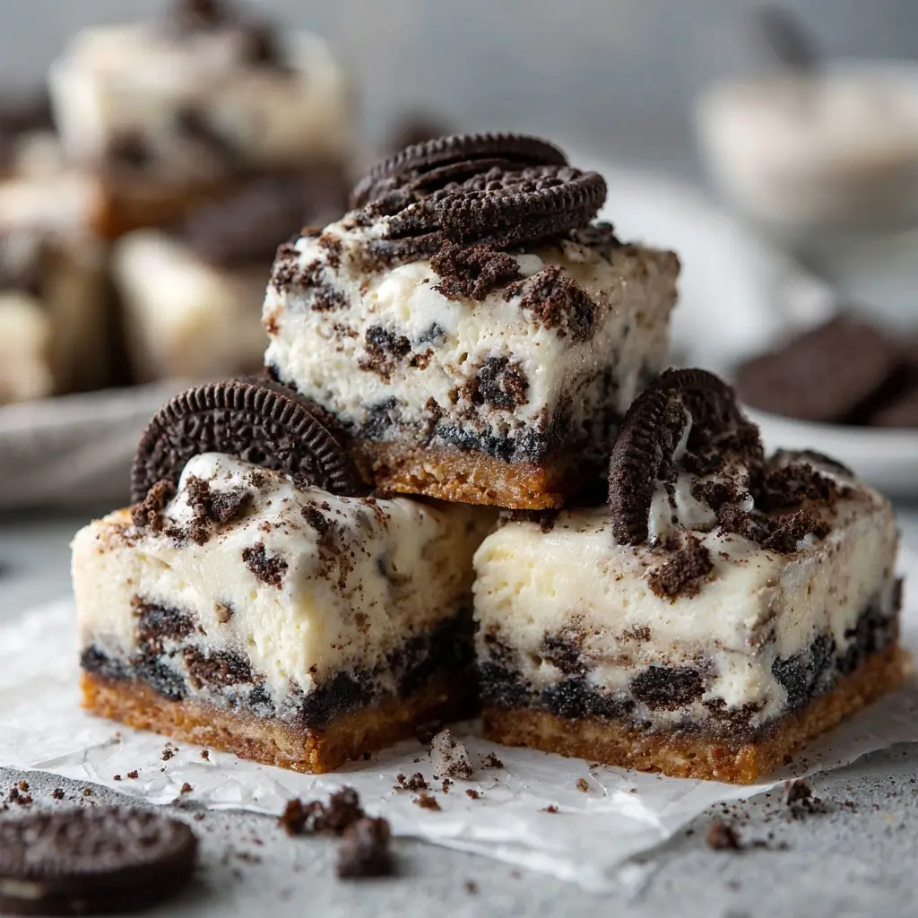 Cookies and Cream Cheesecake Bars