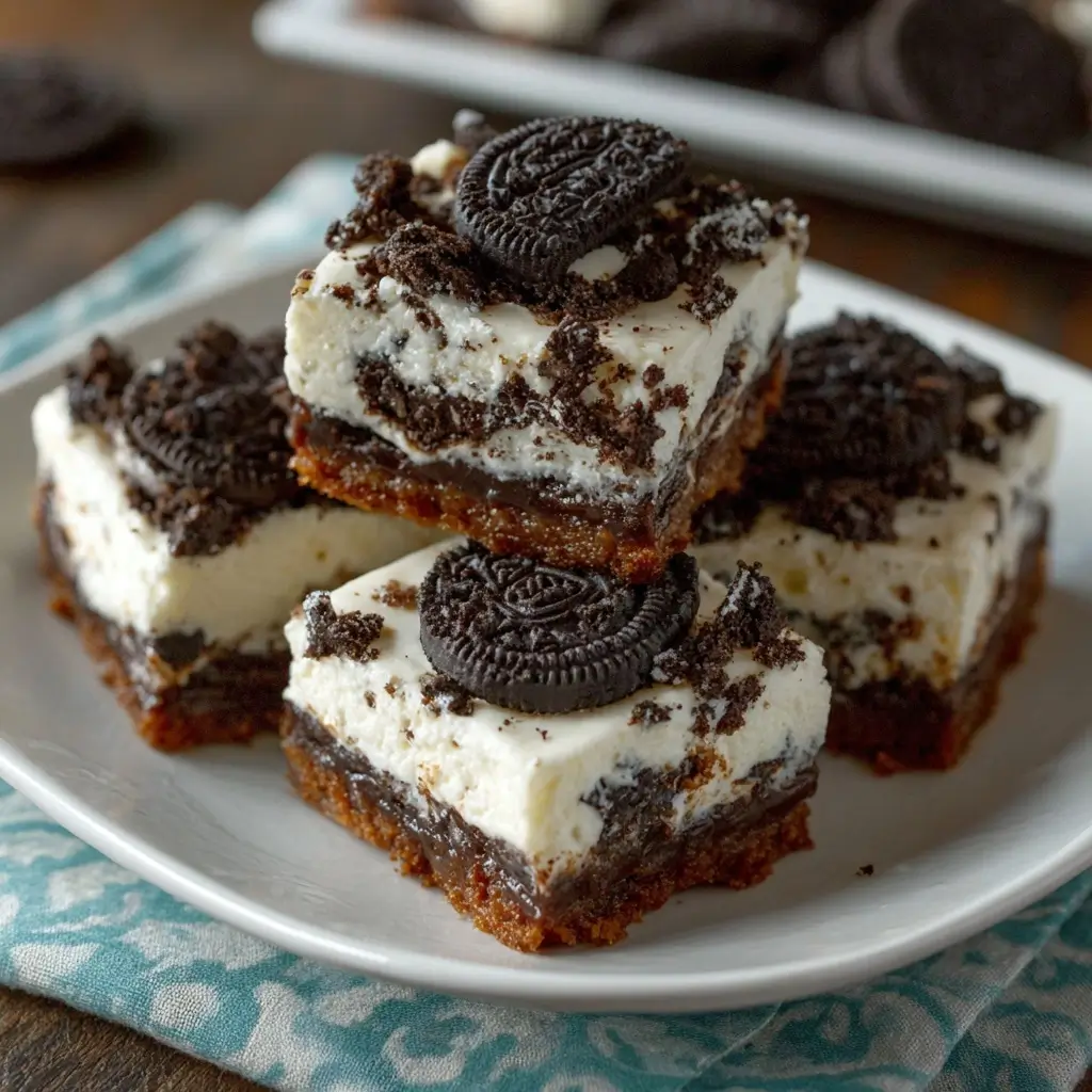 Cookies and Cream Cheesecake Bars