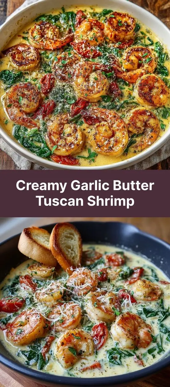 Creamy Garlic Butter Tuscan Shrimp