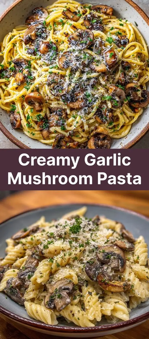 Creamy Garlic Mushroom Pasta