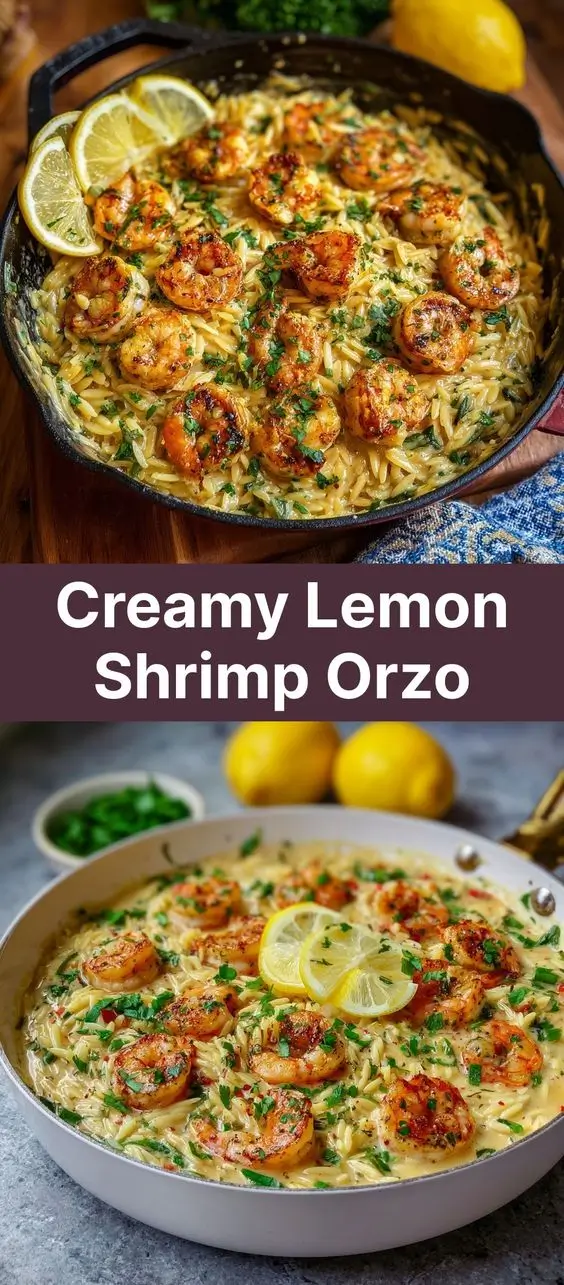 Creamy Lemon Shrimp Orzo
