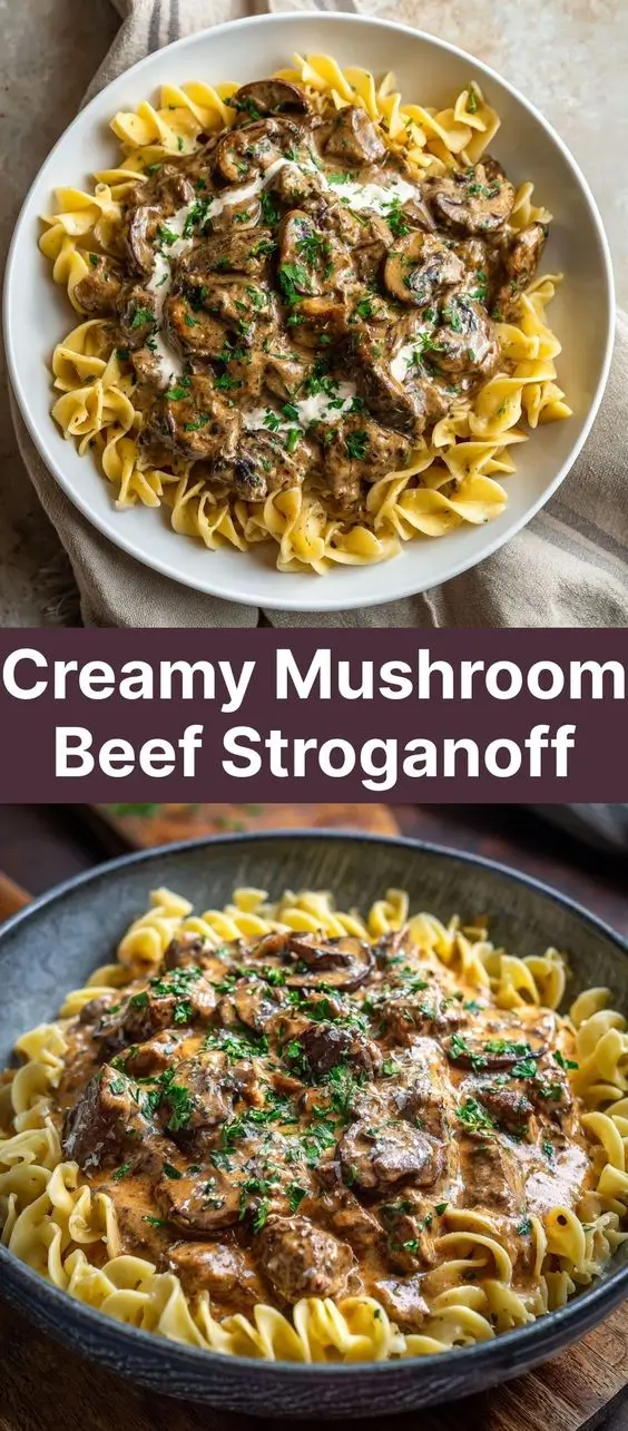 Creamy Mushroom Beef Stroganoff