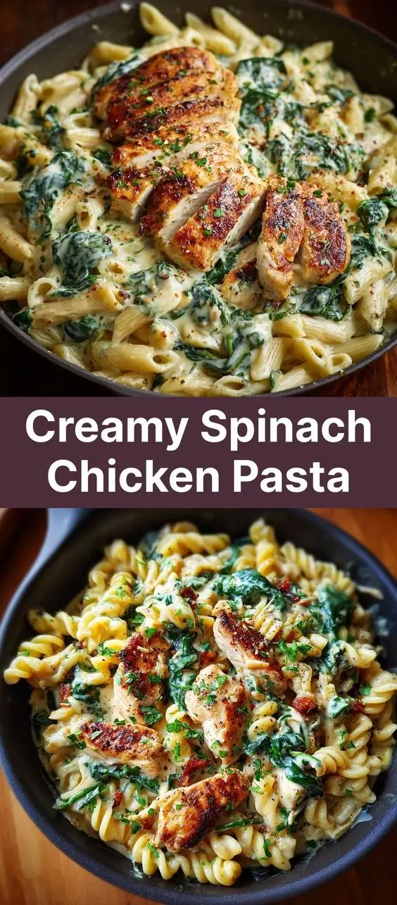 Creamy Spinach Chicken Pasta