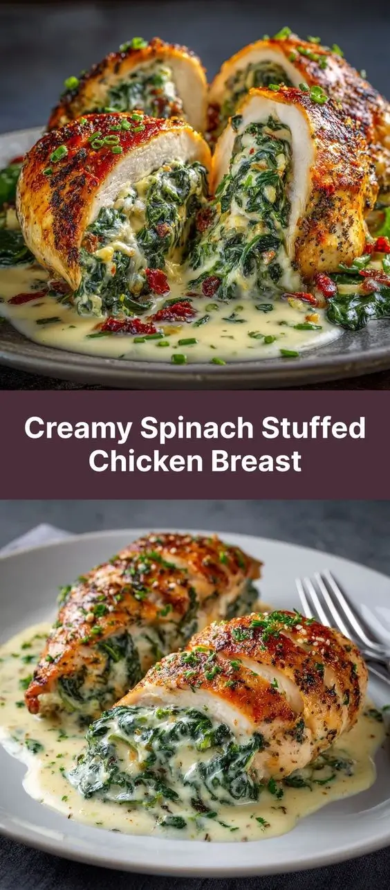 Creamy Spinach Stuffed Chicken Breast