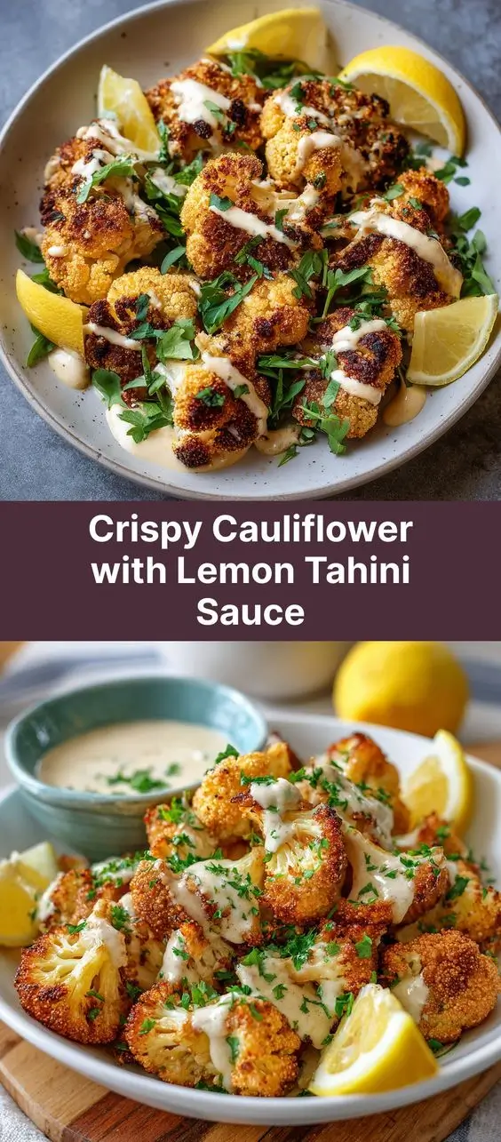 Crispy Cauliflower with Lemon Tahini Sauce