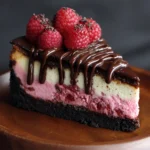 Dark Chocolate Raspberry Cheesecake