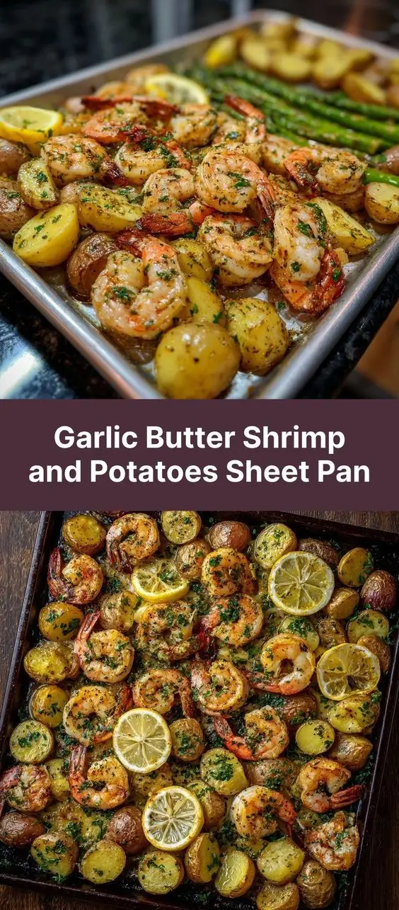 Garlic Butter Shrimp and Potatoes Sheet Pan