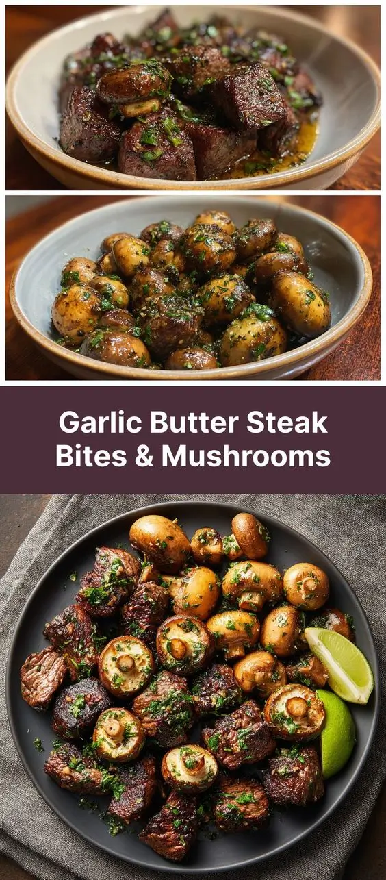 Garlic Butter Steak Bites & Mushrooms