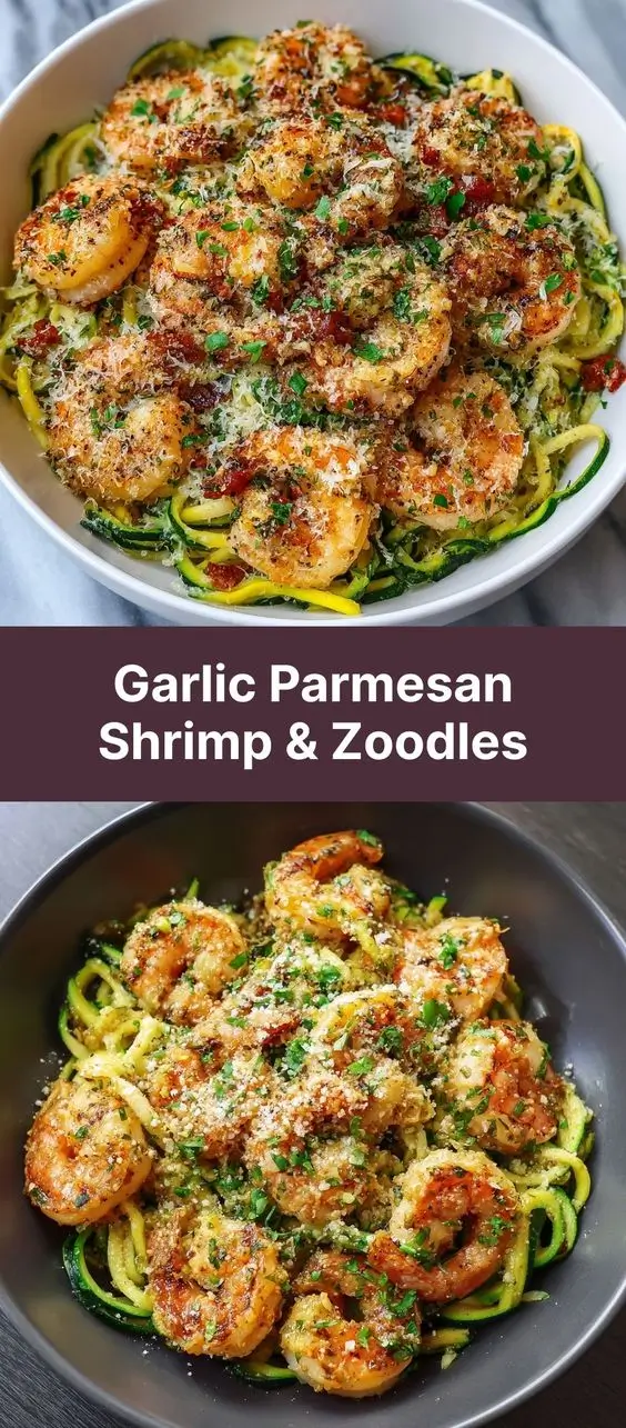 Garlic Parmesan Shrimp & Zoodles