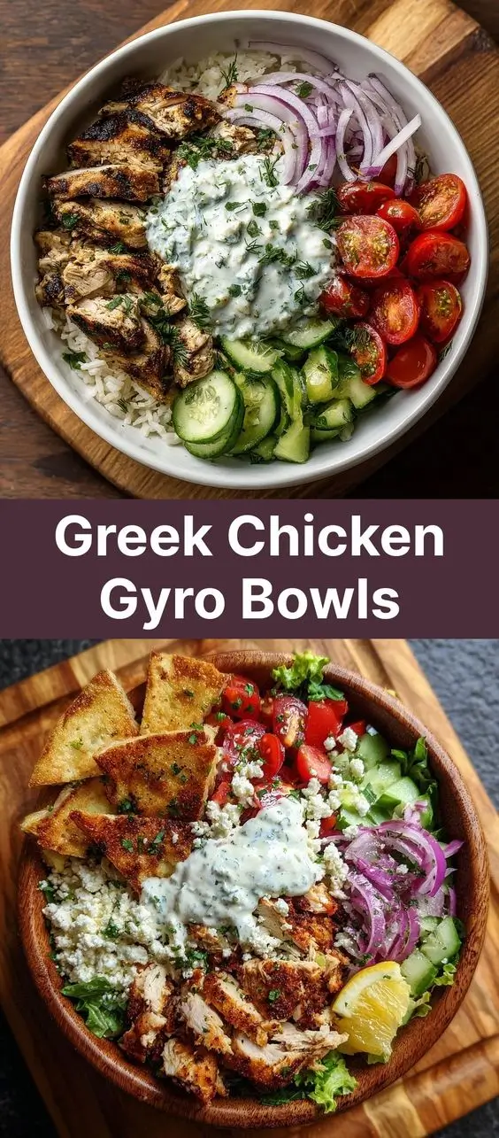 Greek Chicken Gyro Bowls