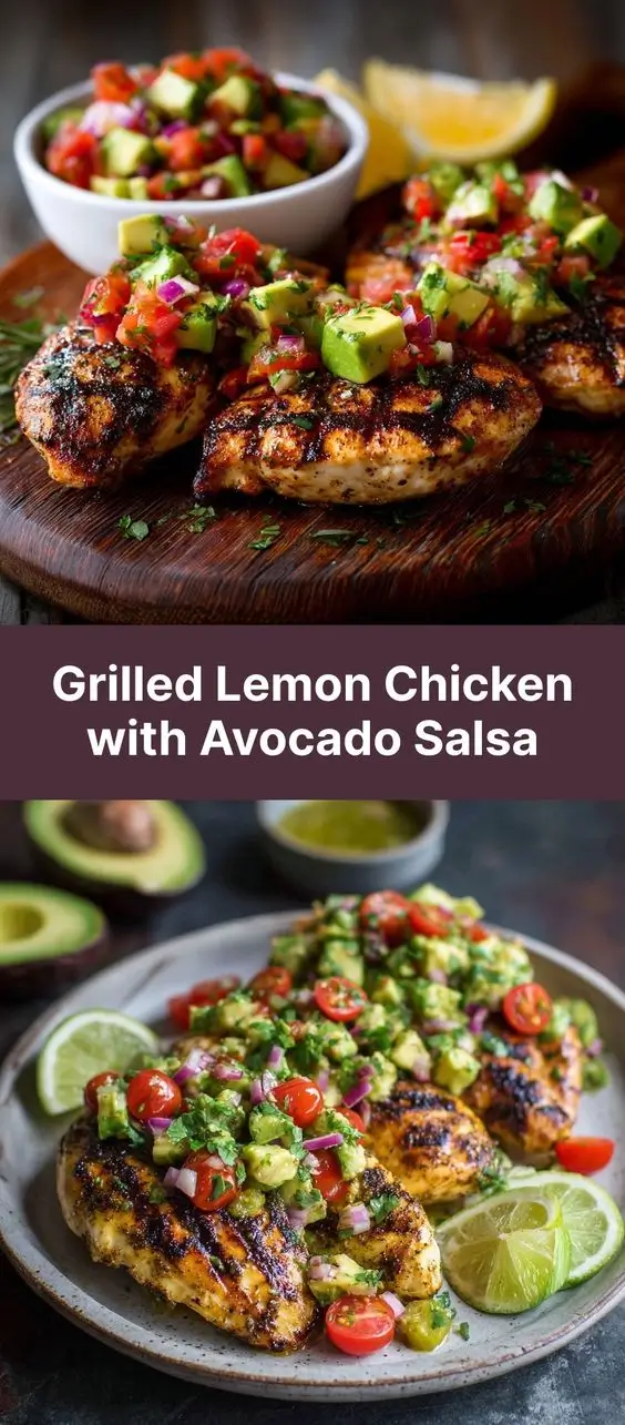 Grilled Lemon Chicken with Avocado Salsa