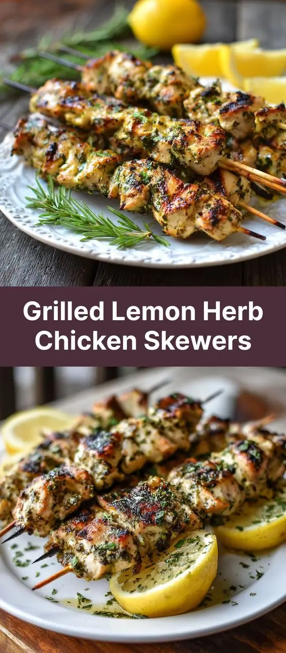 Grilled Lemon Herb Chicken Skewers