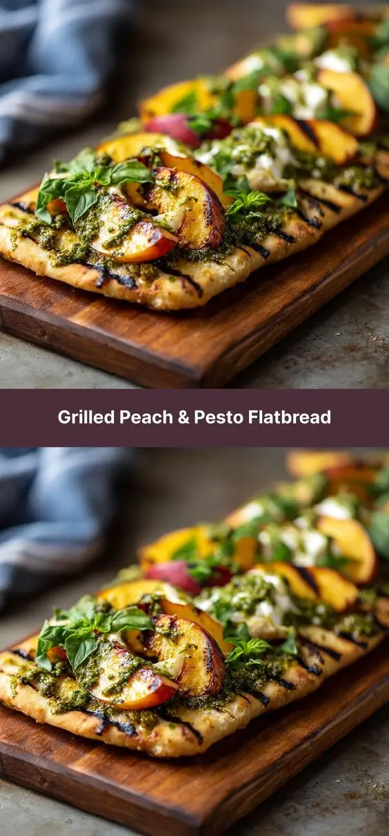 Grilled Peach & Pesto Flatbread