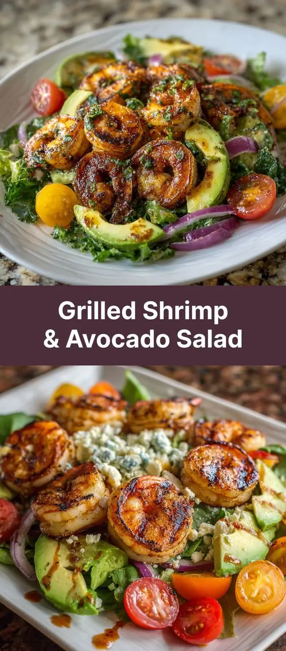 Grilled Shrimp & Avocado Salad