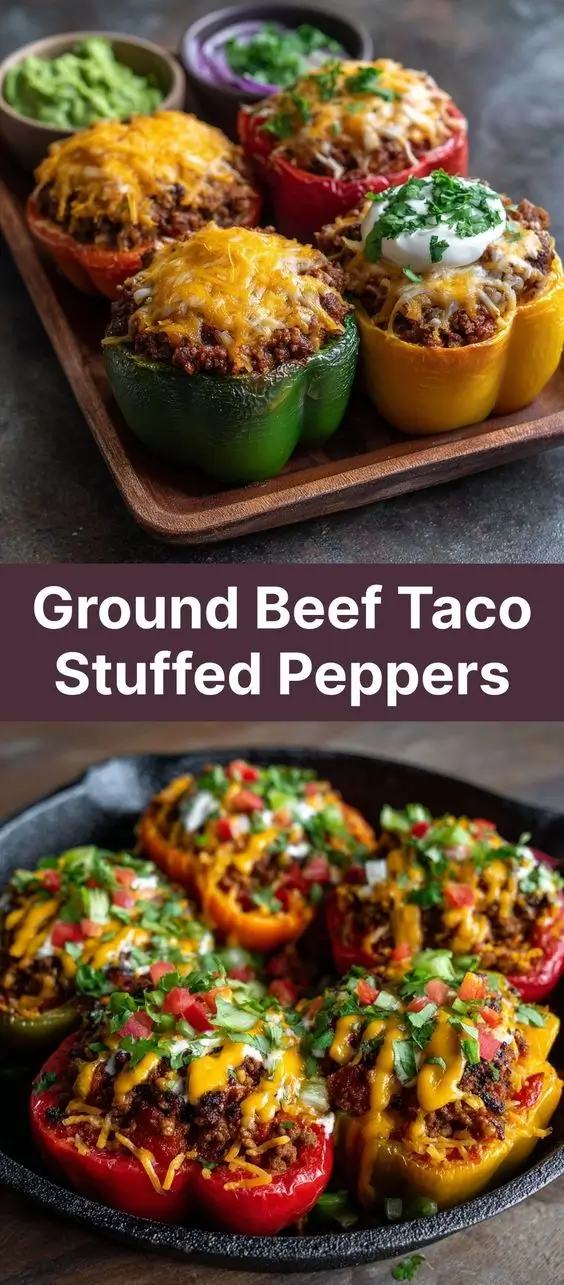 Ground Beef Taco Stuffed Peppers