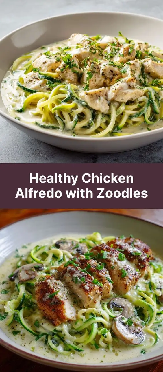Healthy Chicken Alfredo with Zoodles
