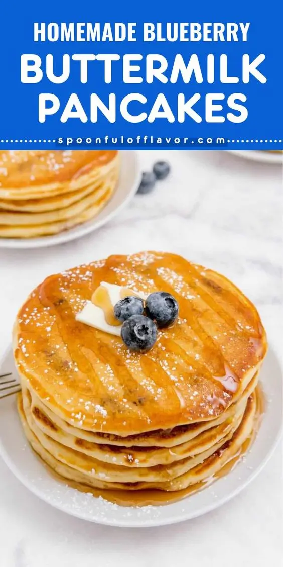 Homemade Blueberry Buttermilk Pancakes - Easter Recipes
