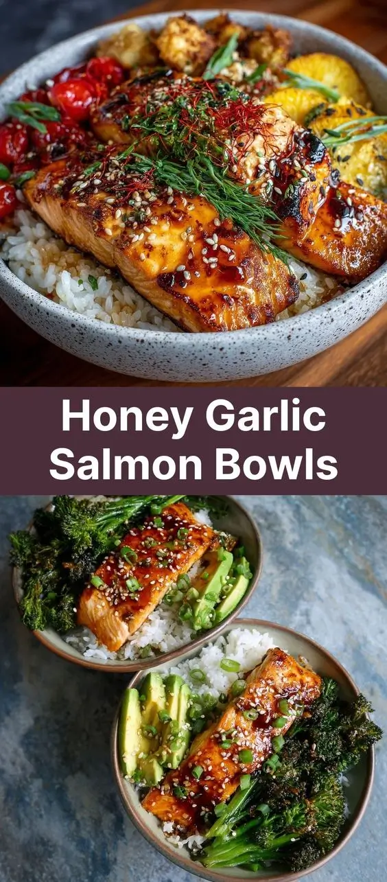 Honey Garlic Salmon Bowls