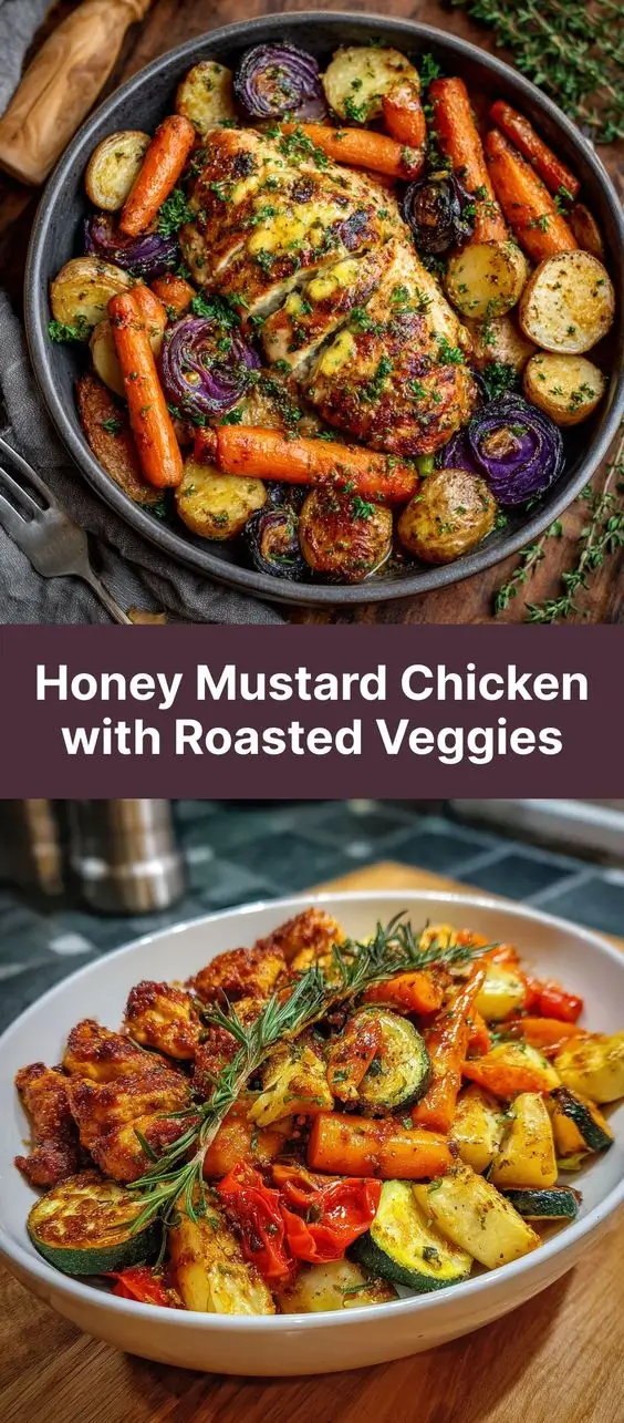 Honey Mustard Chicken with Roasted Veggies