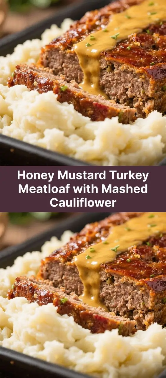 Honey Mustard Turkey Meatloaf with Mashed Cauliflower
