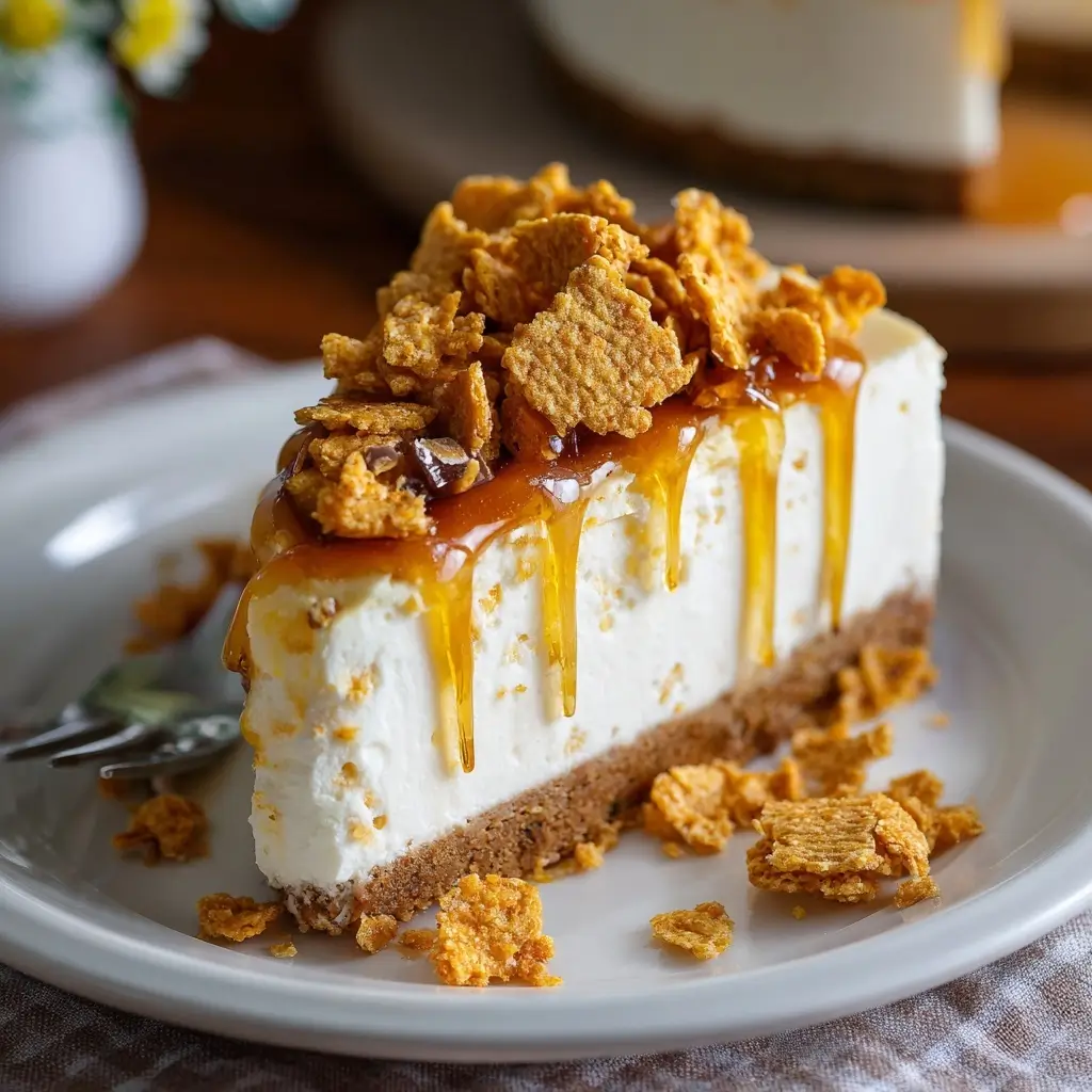 Honeycomb Crunch Cheesecake