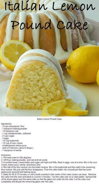 Italian Lemon Pound Cake
