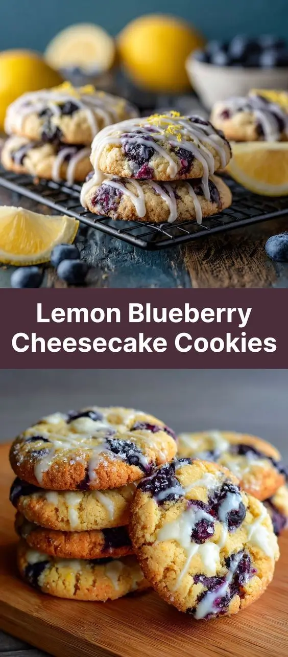 Lemon Blueberry Cheesecake Cookies