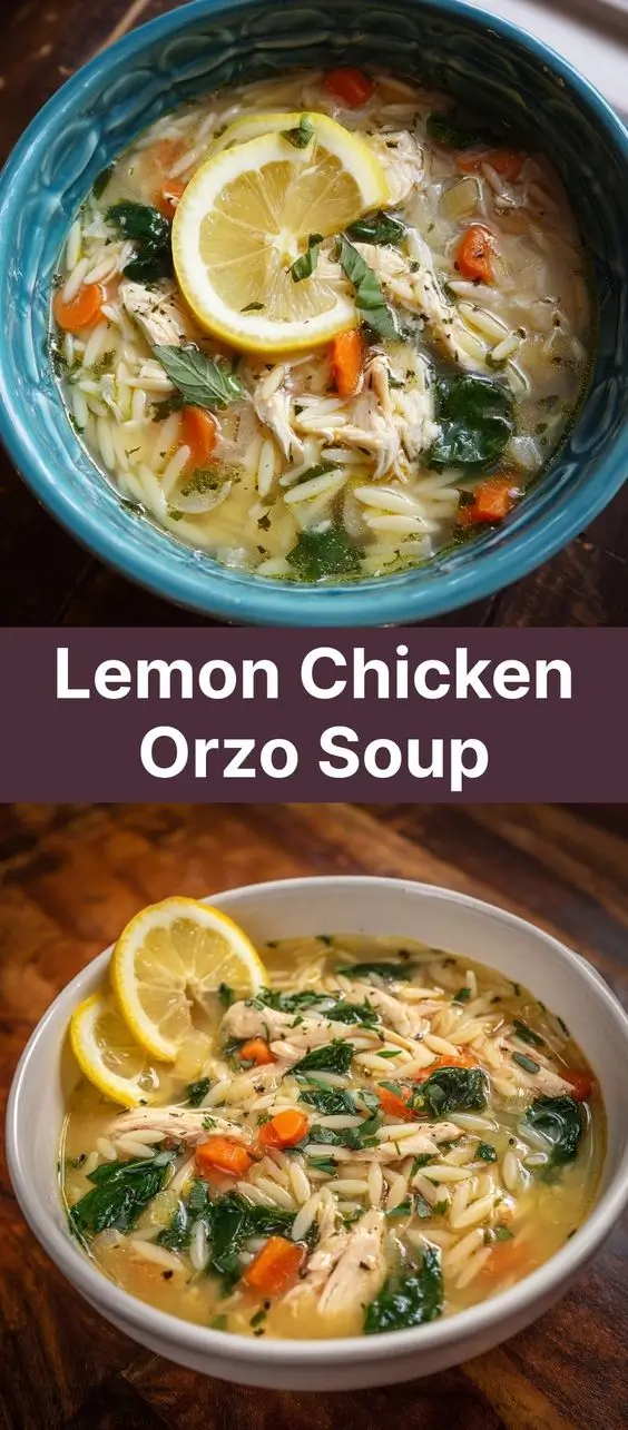 Lemon Chicken Orzo Soup