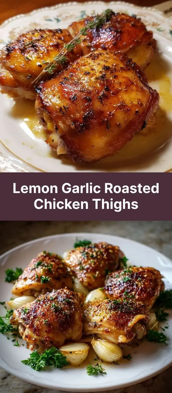 Lemon Garlic Roasted Chicken Thighs