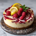 Lemon Raspberry Swirl Cheesecake