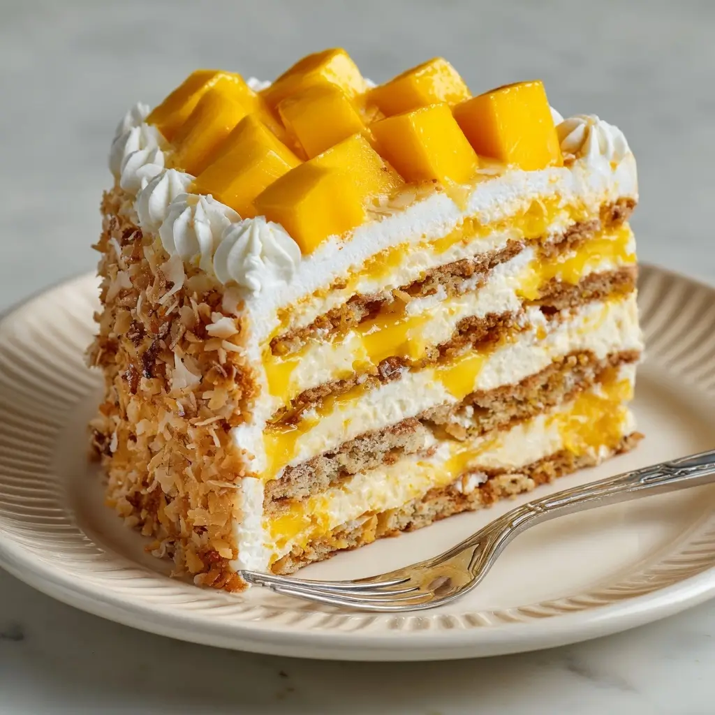 Mango Coconut Icebox Cake