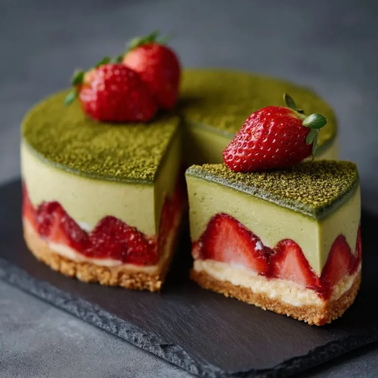 Matcha Strawberry Cheesecake