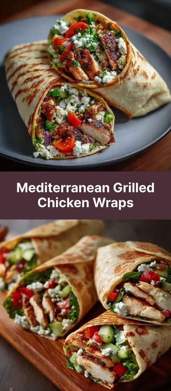Mediterranean Grilled Chicken Wraps